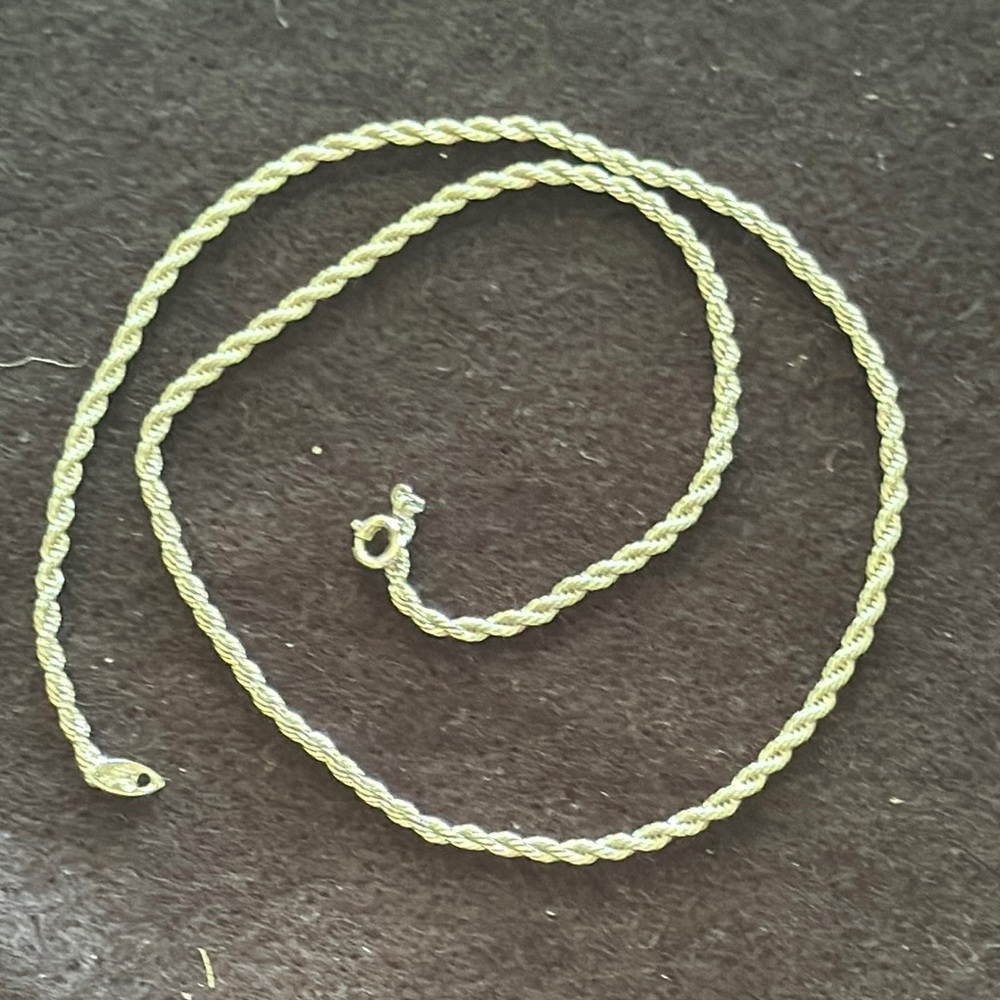 Trifari Silvertone  18” Rope Chain Necklace